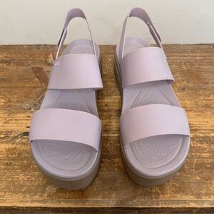 Crocs Brooklyn Low Wedge Lilac Platform Sandals Women 11